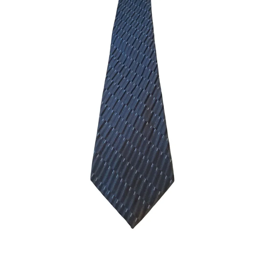 Perry Ellis Portfolio Neck Tie Mens Blue Geometric Silk Business Church Power‎